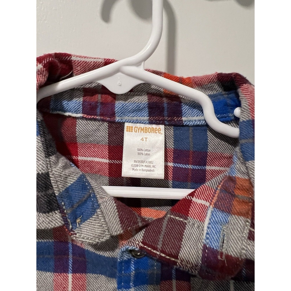 Gymboree Boys Plaid Button Up Shirt Size 4T - Picture 3 of 3